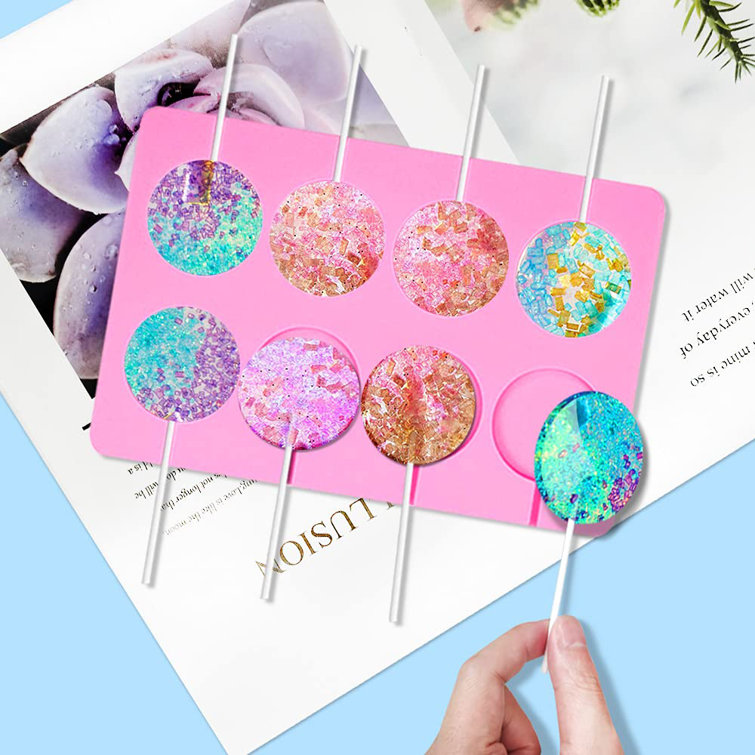 Econo Terrain 3 Pcs Silicone Lollipop Molds, 8Cavity 12Cavity Round